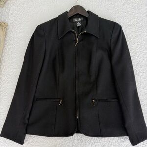 Rafaella Black Zip-Up Blazer